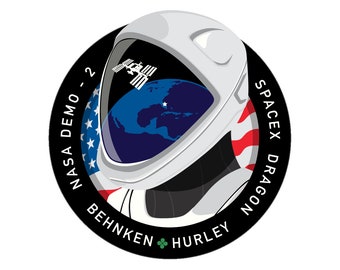 Spacex DM-2 Crew Dragon Demo-2 Logo Vinyl Sticker - 3 x 3 inches