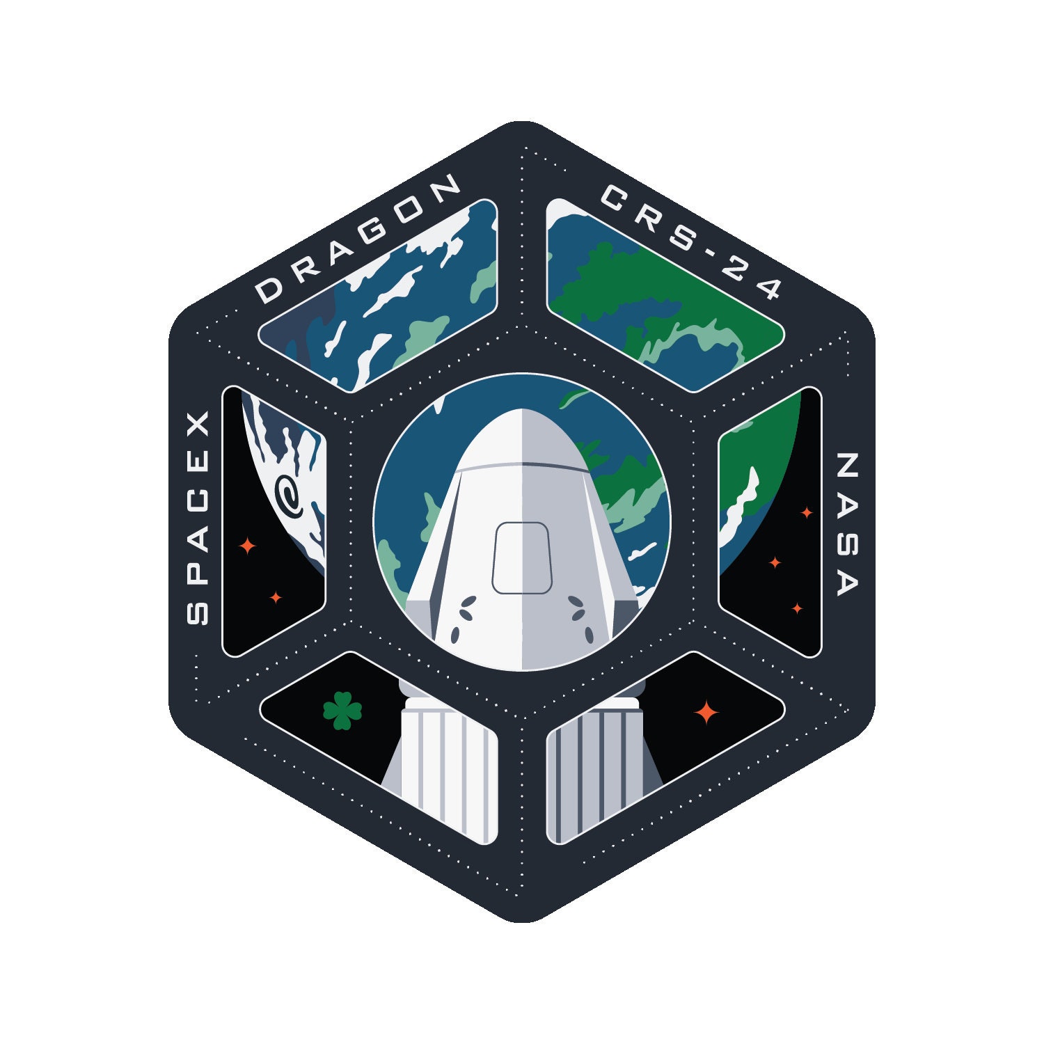Spacex SPX-24 CRS-24 Commercial Resupply Services Mission Logo Vinyl ...