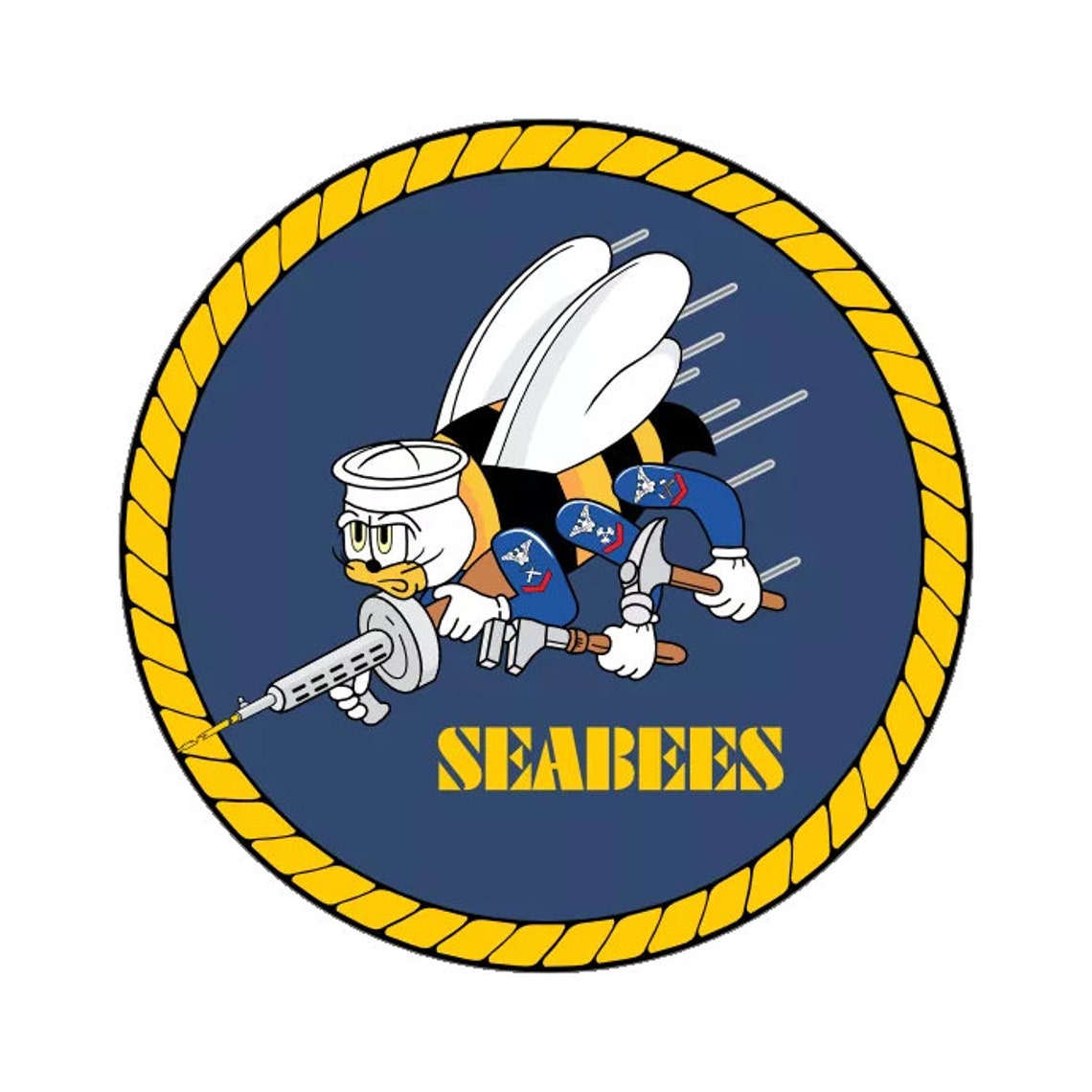 US Navy SEABEES Original Logo Vinyl Sticker 3 Inch Diameter Etsy