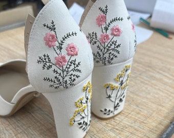 Custom Embroidery, Add-on for shoe orders only, Change of Embroidery Design, Personal Embroidery on Wedding Shoes