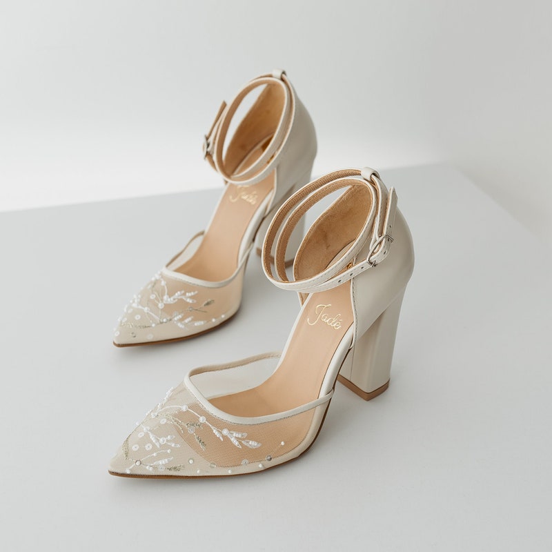 simple ivory wedding shoes