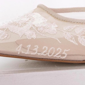Custom Name Embroidery for Wedding Shoes, Personalized Name, Surname and Date, Add-on for orders only image 2