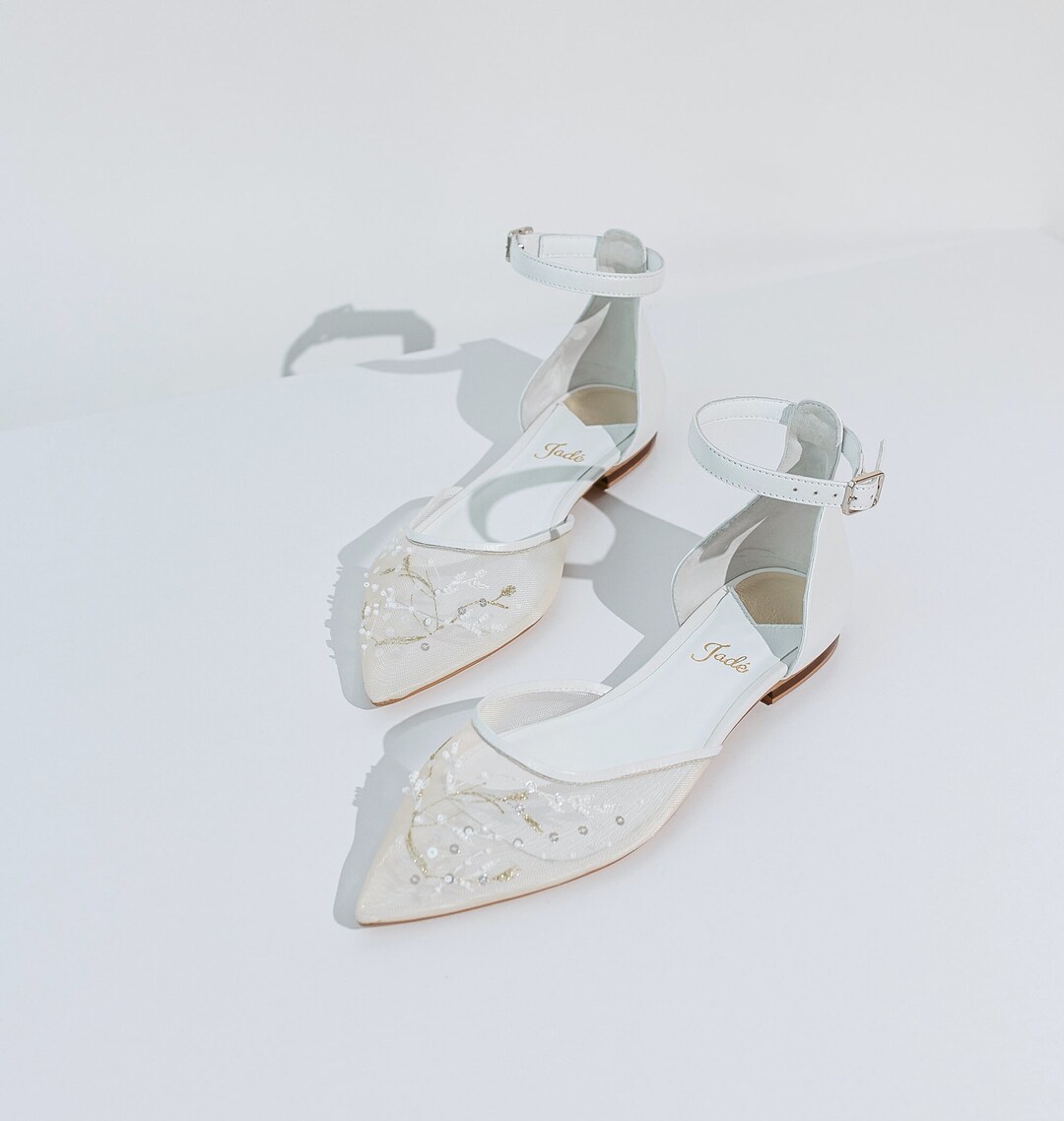 womens white wedding flats