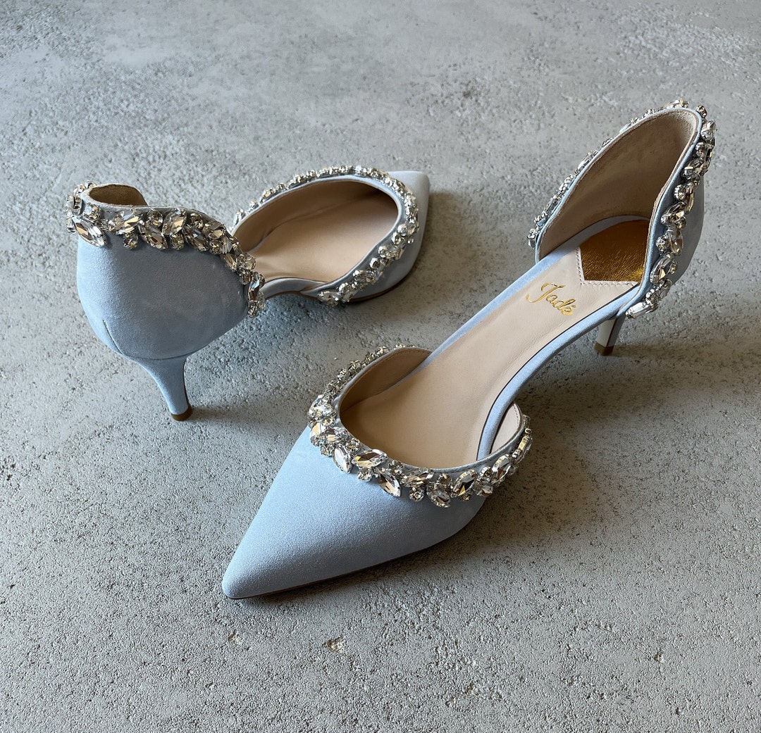 Summer Open Pumps With Voluminous Sparkling Crystals Block - Etsy
