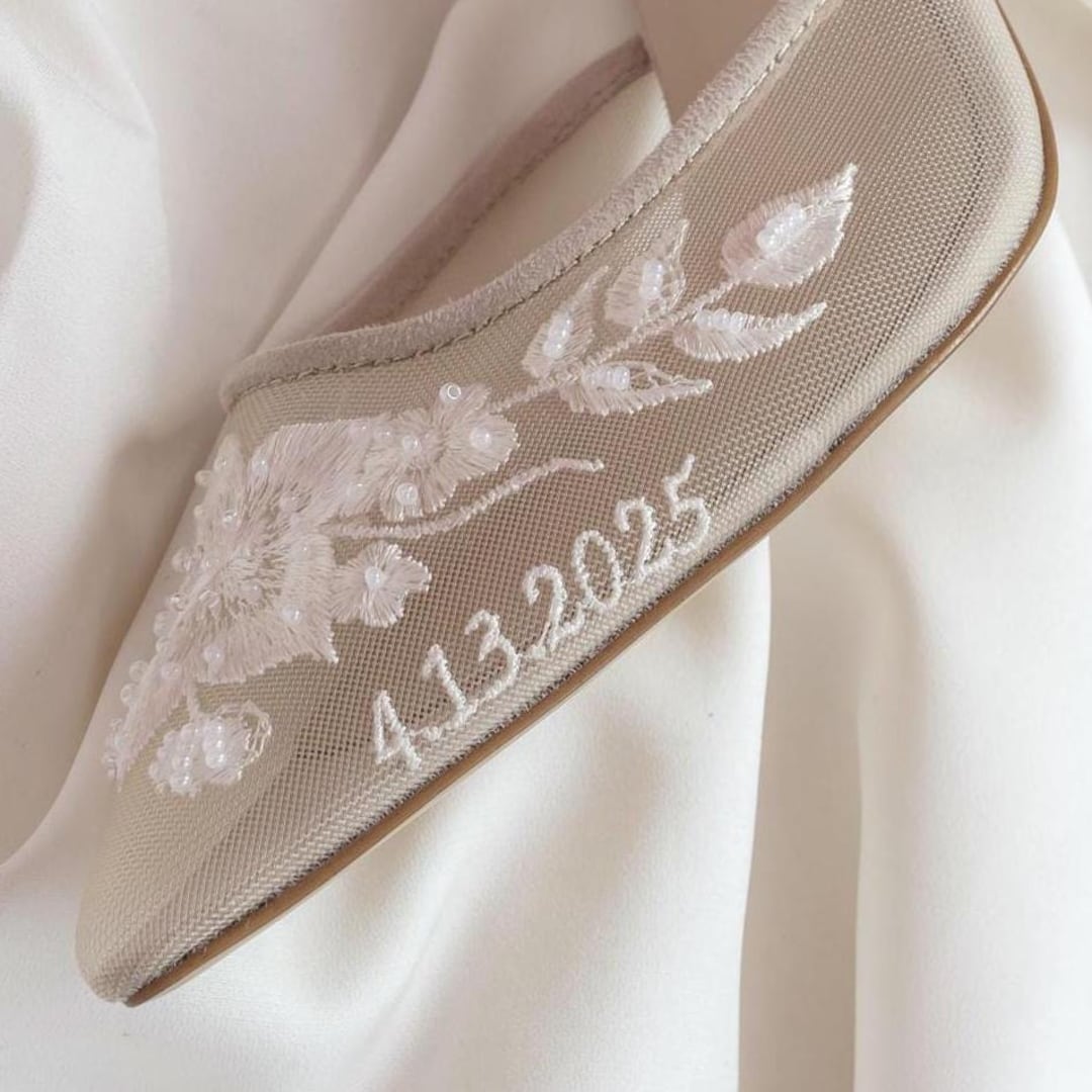 Custom Name Embroidery for Wedding Shoes, Personalized Name, Surname ...