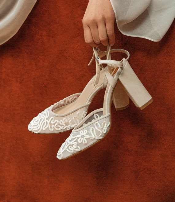 Abigail Lace Wedding Heels in Ivory by Bella Belle Shoes – WardrobeShop
