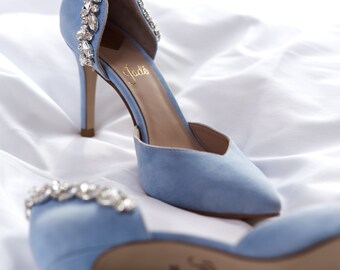 light blue wedges wedding