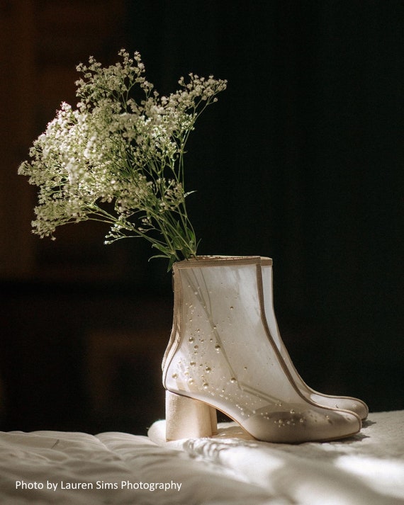 Pearl shop embellished boots
