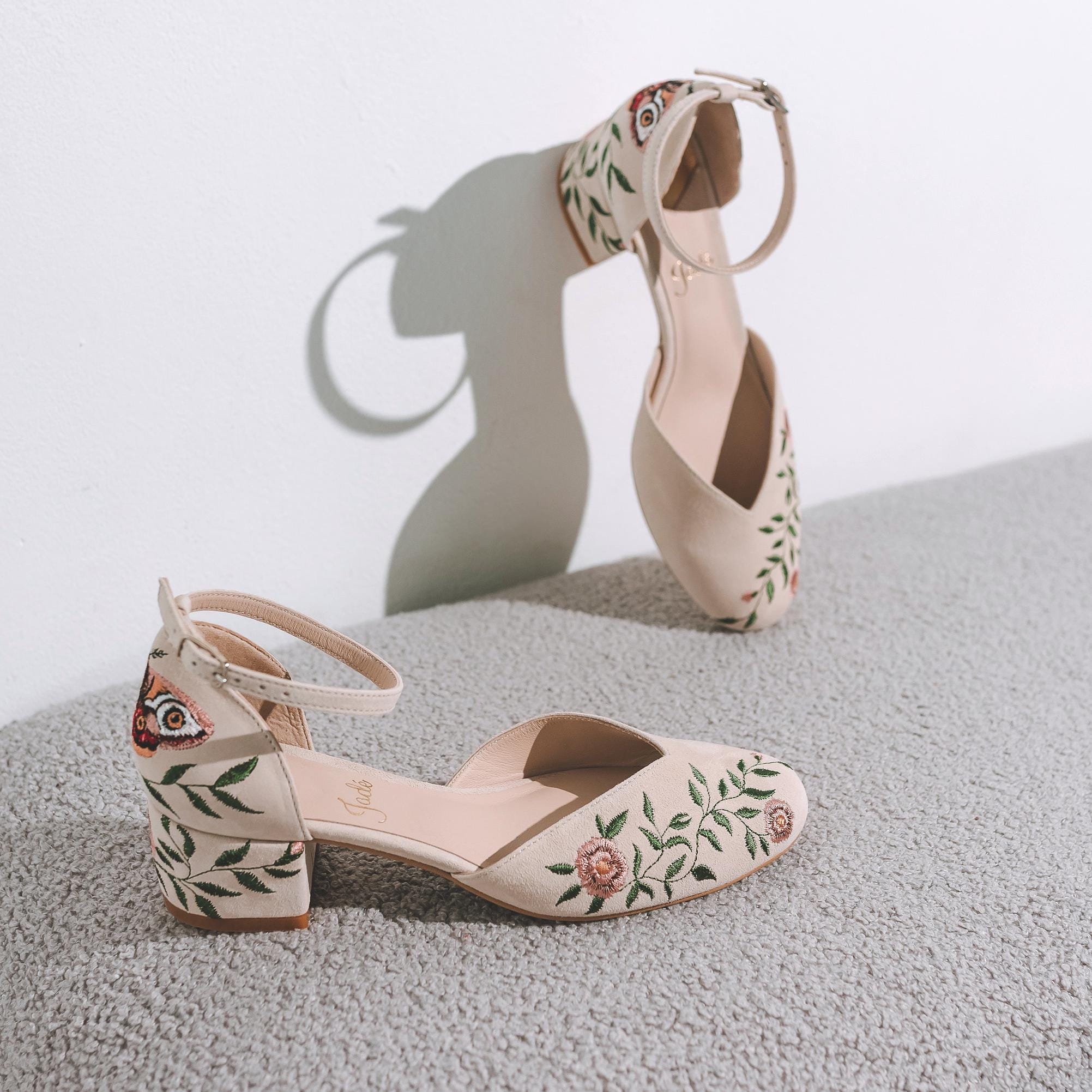 White Butterfly Heels