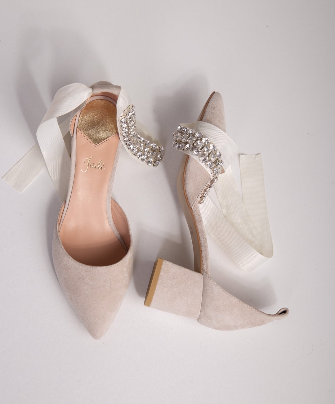Ivory Wedding Sandals With Low Block Heels and Ankle Strap, Bridal — free download
