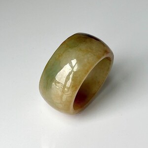 Size 11.25 Jade Ring, Natural Burmese Jade Wide Band Ring, Genuine Jade Thumb Ring, Chunky Jade Statement Rings Jade Ring For Men (RJ262)