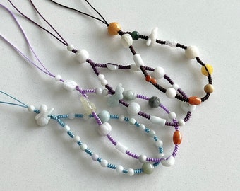 Jadeväskberlock, Naturlig burmesisk jadeit med zodiakdjur som telefonberlock, Äkta jadeblandade pärlor med knutna väskor, Lyckobringande accessoarer