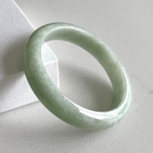 56mm Jade Bangle, Certified Natural Burmese Jadeite Round Bangle, Genuine Jade Jewelry (BA85/166295)