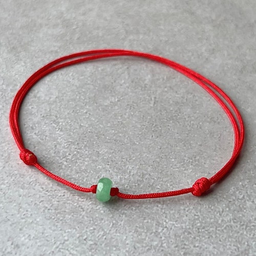 Good Luck Red Cord Bracelet Emerald Green Jadeite Lucky Jade Etsy
