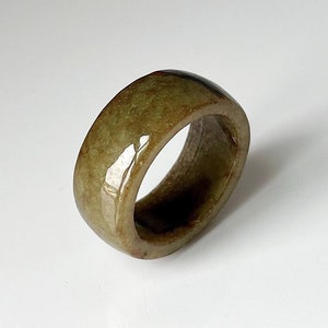 Size 11.25 Jade Ring, Natural Burmese Jade Wide Band Ring, Genuine Jade Thumb Ring, Chunky Jade Statement Rings Jade Ring For Men (RJ260)