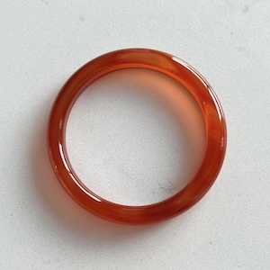 62mm Agate Bangle, Natural Icy Red Agate Round Bangle, Simple Hand-Carved Agate Bangle Bracelet, Unisex Agate Jewelry (BA78)