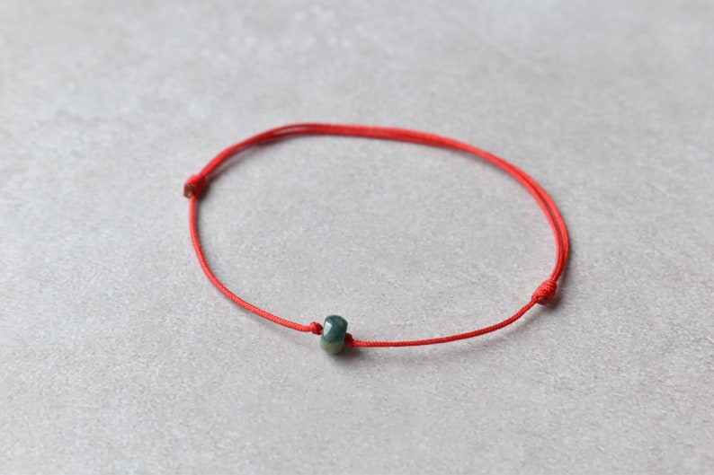 Natural Burmese Jadeite Button Bead String Bracelet, Simple Jade Bracelet, Matching, Couple, Friendship, Family Bracelets, Layering Bracelet image 5