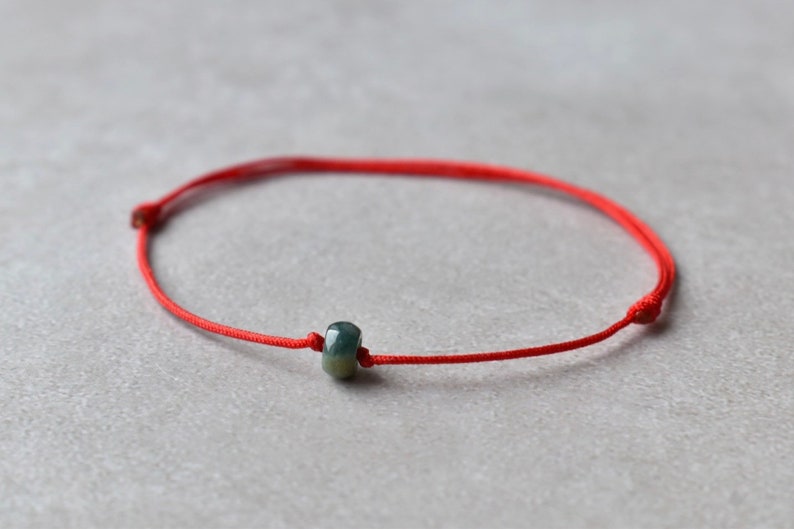 Natural Burmese Jadeite Button Bead String Bracelet, Simple Jade Bracelet, Matching, Couple, Friendship, Family Bracelets, Layering Bracelet image 1