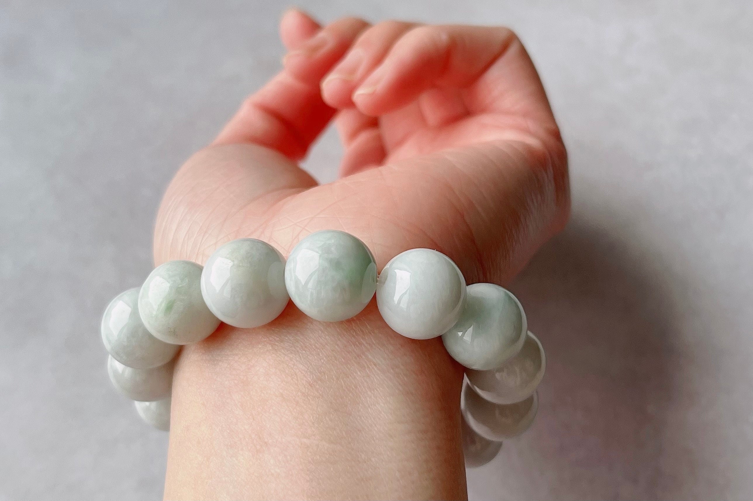 Cyan jade hand beads | Natural Burmese jade jade A goods - Shop  eljewelrybox Bracelets - Pinkoi