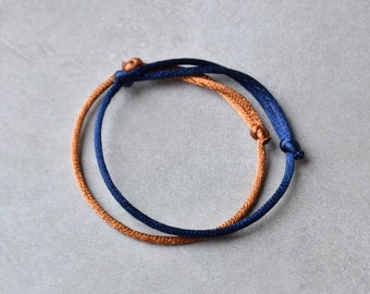 Custom Color Satin Cord Bracelet, Simple String Bracelet, Couple Matching Bracelet, Family Bracelet, Team Bracelet, Kid Bracelet (SBR01)