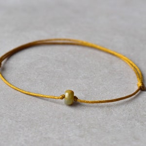 Natural Burmese Jadeite Button Bead String Bracelet, Simple Jade Bracelet, Matching, Couple, Friendship, Family Bracelets, Layering Bracelet image 6