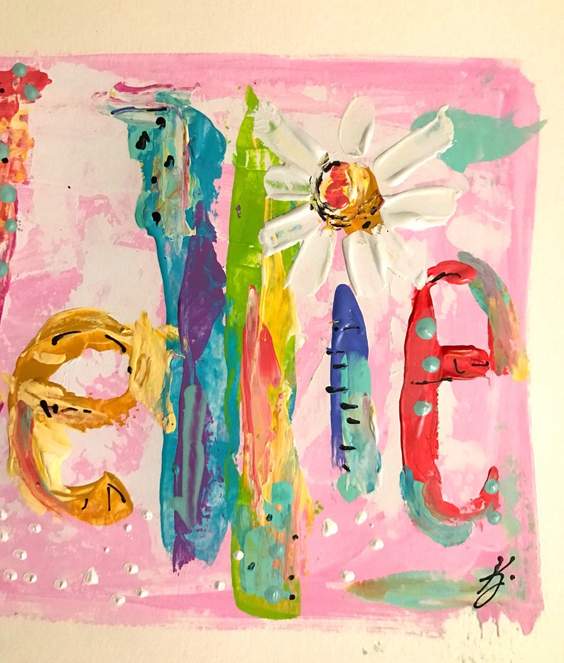 Custom Abstract Name Painting on Art Paper Made to Order Etsy