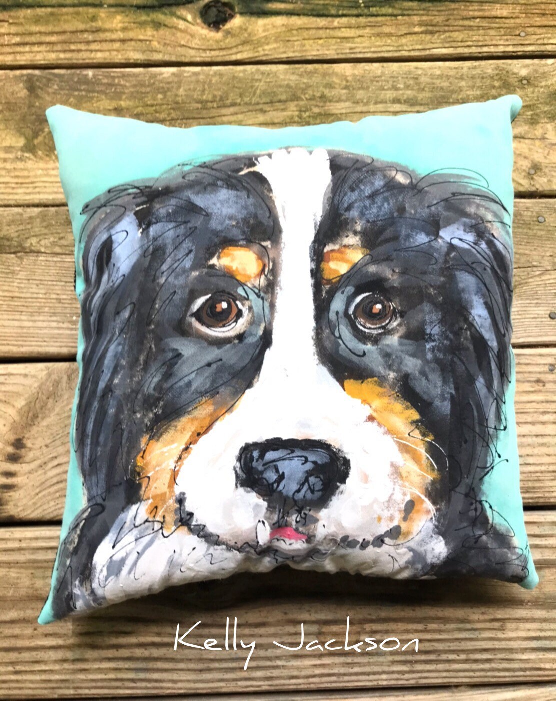 Dog Portrait Pillow From Photo Made to Order Etsy