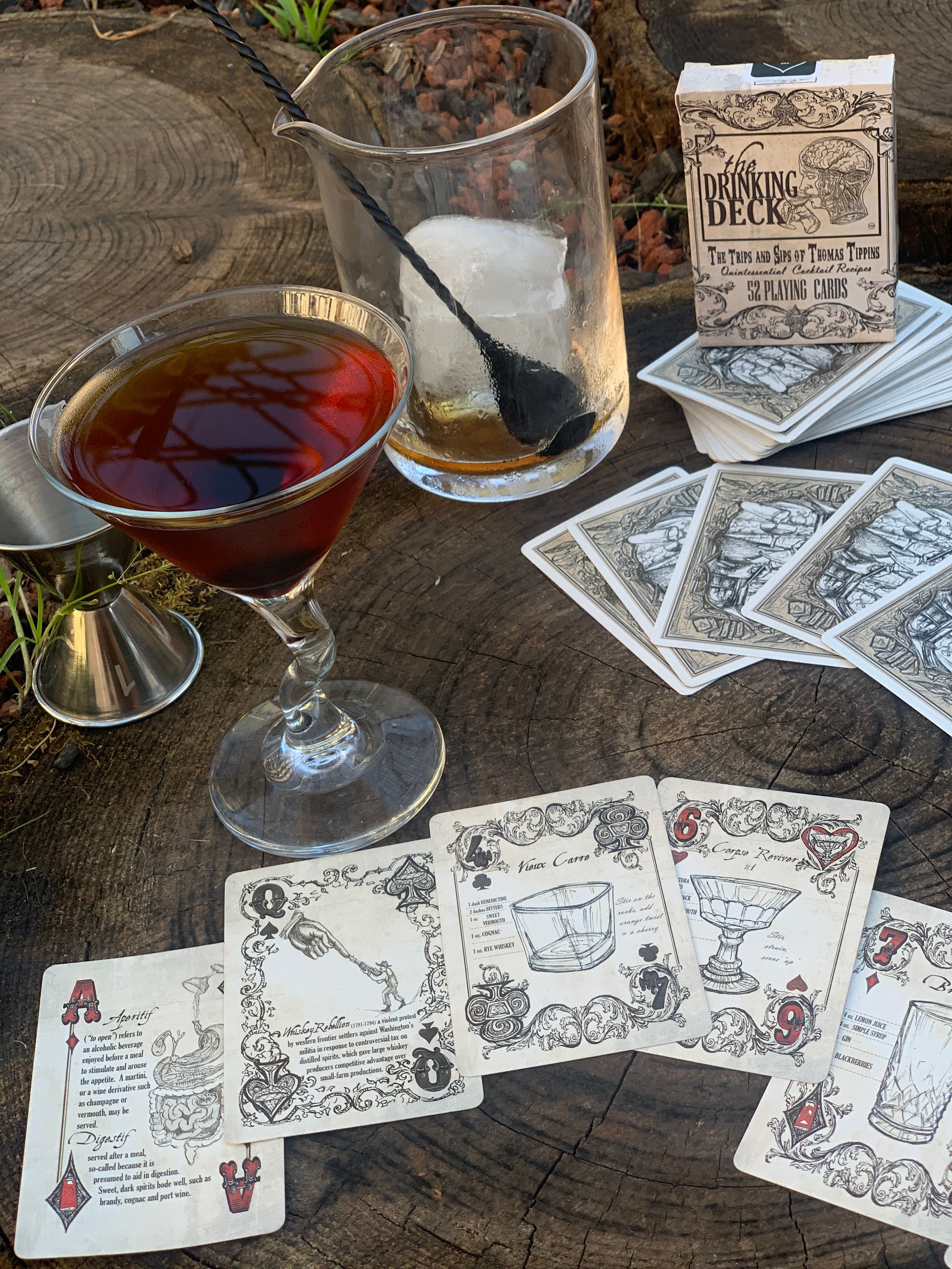 The Drinking Deck: The Trips and Sips of Thomas Tippins, Cocktail Recipe Playing Cards
