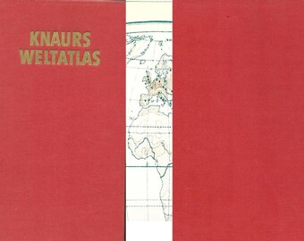 Knaurs Weltatlas von 1955, Register mit 50000 Stichwörtern , 186 farbige Karten