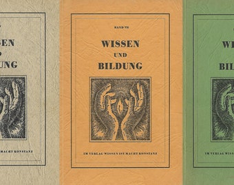 Wissen und Bildung (3 Bücher von 1954) Im Verlag Wissen ist Macht Konstanz, Antik