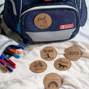 School bag button Velcro patch • personalized, for many bag models • Step by Step • Ergobag • Casual • DerDieDas • School Mood