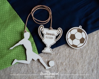 School cone closure ribbon with wooden charms • Football • Starting school • First day of school • Candy cone • Schoolchild