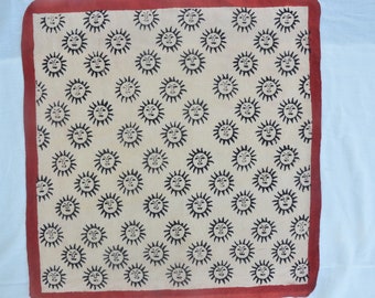 Bandana Scarf Hand Block Print Natural Dye, Handmade,block Print, Natural Colours,Block Print,Organic Colours,Organic Cotton.