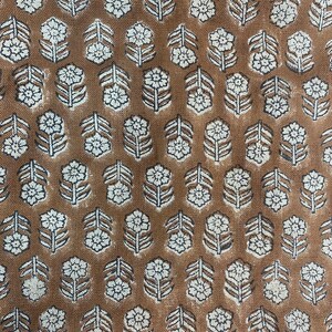 TULSI BUTI//Indian Hand Block Print Fabric, Indian Linen Fabric, Block Print Fabric, Designer Floral Printing Fabric, Upholstery fabric,