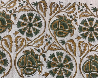 Heavy linen fabric designer Indian hand block print heavy fabric pillowcases thick linen upholstery block printing art table cover,Curtains