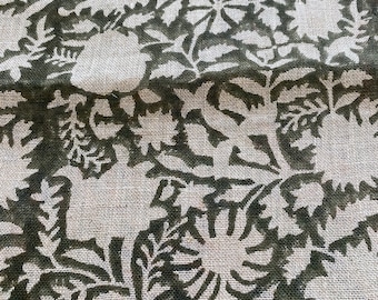 ALVISH//Tela estampada a mano india, tela de lino india, tela estampada en bloque, tela estampada floral de diseñador, tela de tapicería,