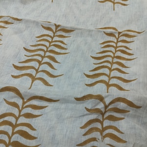 Tissu imprimé main, lin indien, tissu imprimé block, tissu floral de créateur, tissu d'ameublement, tissu de décoration d'intérieur