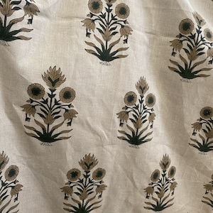 AMITAB // tissu en lin imprimé au bloc, décoration d'intérieur Meilleur tissu en lin pour décoration, oreillers, rembourrage, rideaux