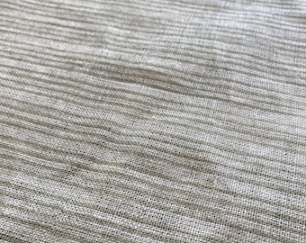 Striped Heavy Weight Linen fabric by the yard Natural Block Print MULTISTRIPE. Linen fabric for decor pillows,upholstery, curtain