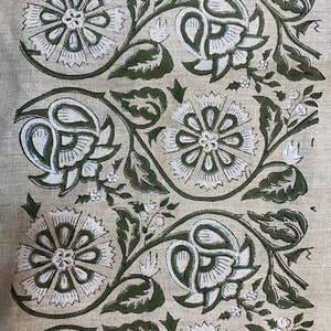 Heavy linen fabric designer Indian hand block print heavy fabric pillowcases thick linen upholstery block printing art table cover,Curtains