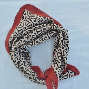 Bandana Scarf Hand Block Print Natural Dye, Handmade,block Print, Natural Colours,Block Print,Organic Colours,Organic Cotton.