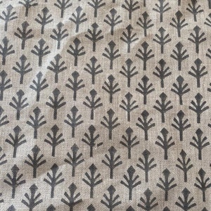 Handloom linen, Block Print Thick Linen Fabric | Brown Floral Block Print Upholstery Fabric, pillow cover fabric, Curtain  Linen By The Yard