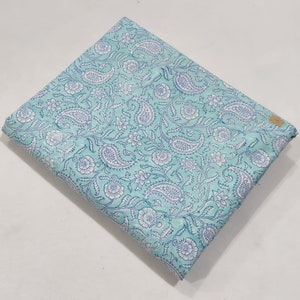 Floral Print Block Print Fabric 100% Cotton Indian Fabric, Hand Printed Natural Vegetable Dye Soft Cotton Woman Dress Fabric By Yard