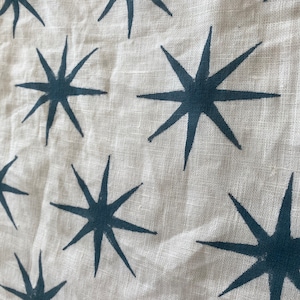 STAR || Indian Hand Block Print Fabric, Indian Linen Fabric, Block Print Fabric, Designer Floral Printing Fabric, Upholstery fabric,