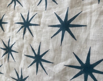 STAR || Indian Hand Block Print Fabric, Indian Linen Fabric, Block Print Fabric, Designer Floral Printing Fabric, Upholstery fabric,