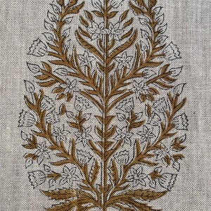 Flower Heavy linen fabric designer Indian hand block print heavy fabric pillowcases thick linen upholstery block printing art table