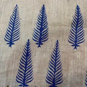 Block Print Fabric, Floral Print Linen, By the yards, Pillow Cover Fabric, For Table Cloth, Hand Woven Thick Linen Fabric For Upholstery