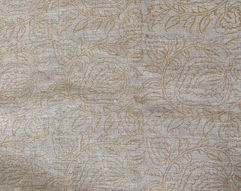 NORA // Tela india con estampado de bloques a mano, tela de lino india, tela con estampado de bloques, tela con estampado floral de diseñador, tela para tapicería, almohada