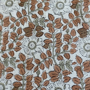 58" inches Hand Block Printed Linen Fabric , Home Decor Best Linen Fabric for decor, pillows ,upholstery, curtain