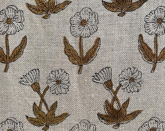 Handloom linen fabric designer indian hand block print heavy fabric pillowcases thick linen upholstery block printing art table cover